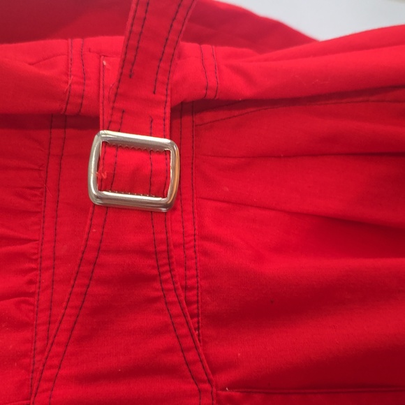 Vintage Minna Lee N.R.1 Long Sleeve Belted Red Shirt Dress With Pockets Size L - Picture 3 of 10